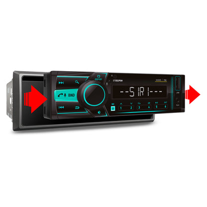 Autoestéreo 1 Din Steelpro NANO-090 Bluetooth 100W x4 USB FM Control Volante 4 RCA Subwoofer