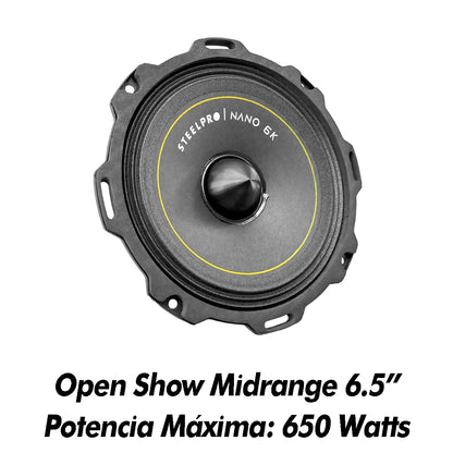 Medio Rango Nano 6.5pulg Open Show Alto Spl Steelpro Negro