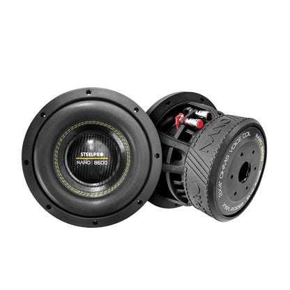 Subwoofer 8puLG Steelpro Nano8600 2500w Doble Bobina Color Negro