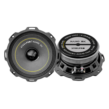 Par De Medio Rango Nano 8puLG Open Show Alto Spl Steelpro Color Negro