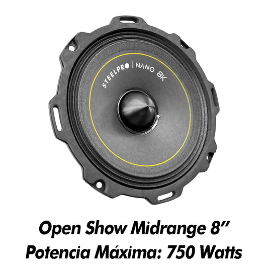 Medio Rango Nano 8pulg Open Show Alto Spl Steelpro Negro