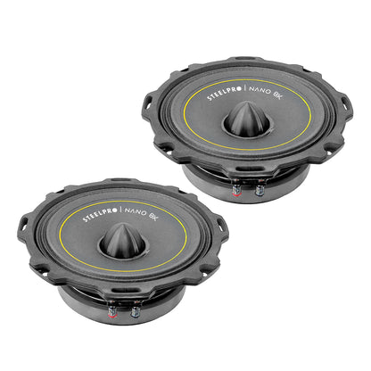 Par De Medio Rango Nano 8puLG Open Show Alto Spl Steelpro Color Negro