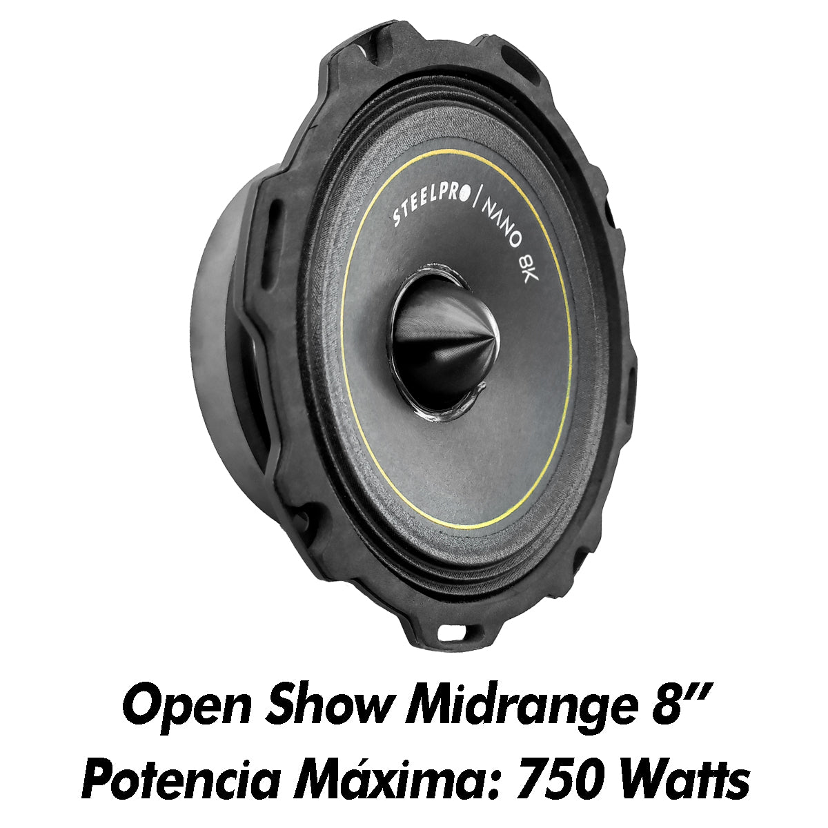 Par De Medio Rango Nano 8puLG Open Show Alto Spl Steelpro Color Negro