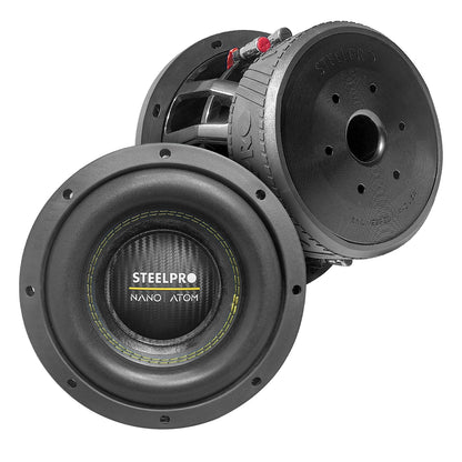 Subwoofer 8 PuLG Competencia 4+4 Ohm 2500w Atom-8 Steelpro Negro