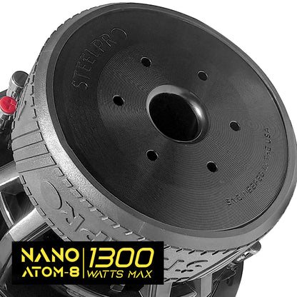 Subwoofer 8 PuLG Competencia 4+4 Ohm 1300W Nano-Atom-8 Steelpro Negro