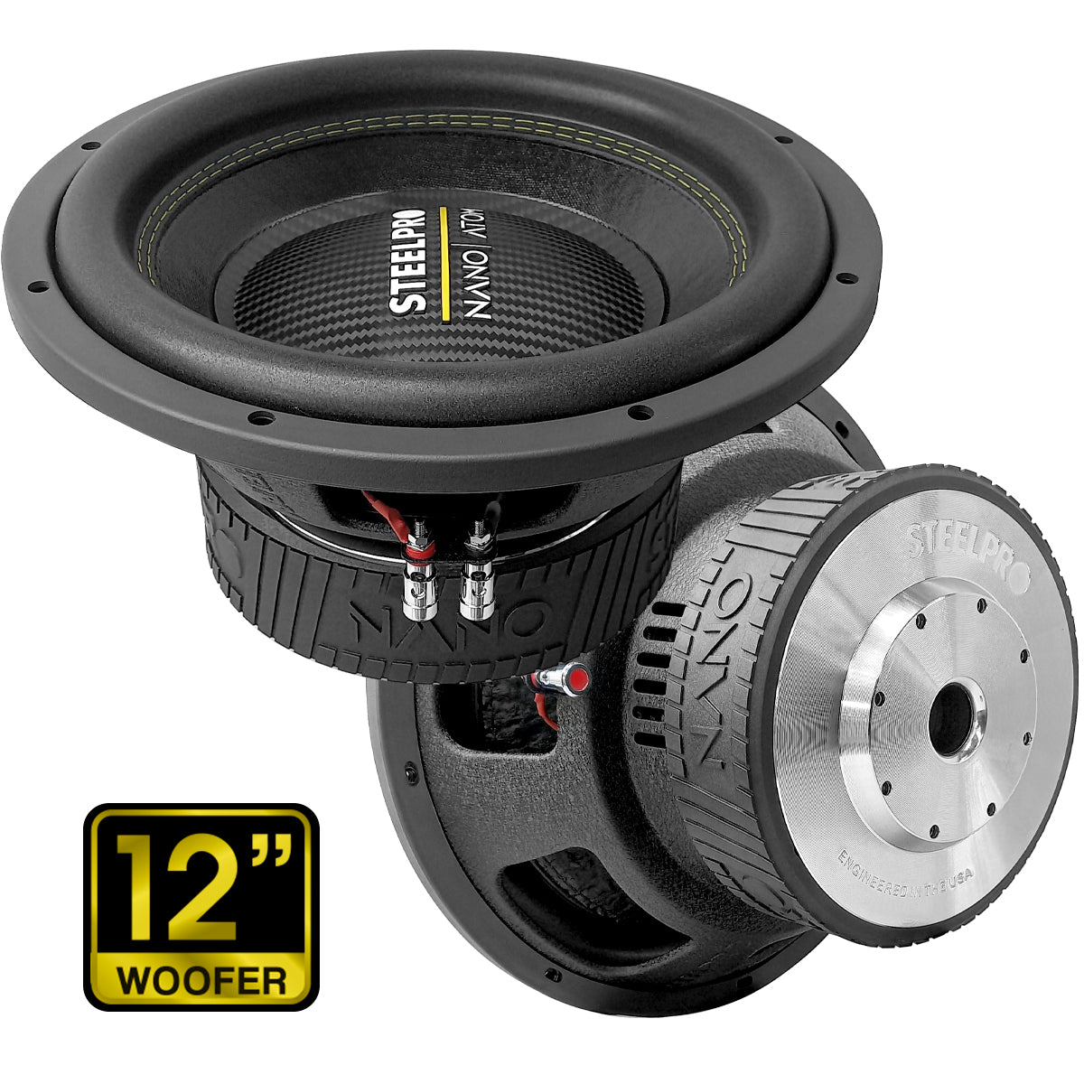 Subwoofer 12 PuLG 1800W Dustcap Fibra Carbono By Steelpro