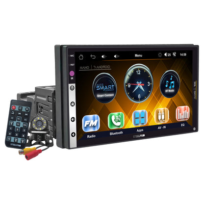 NANO-706 Autoestéreo 1 DIN Pantalla HD 7 Pulgadas Touch Bluetooth Mirror Link Doble USB RCA Cámara Reversa Control Volante Multimedia Nano By Steelpro