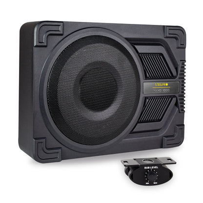 Subwoofer 10puLG Amplificado Steelpro Nano1000 1000w Color Negro