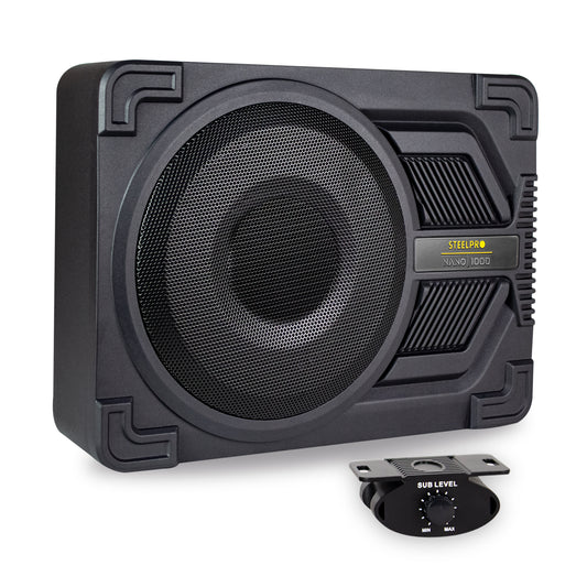 Subwoofer 10puLG Amplificado Steelpro Nano1000 1000w Color Negro