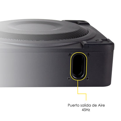 Subwoofer 10puLG Amplificado Steelpro Nano1000 1000w Color Negro