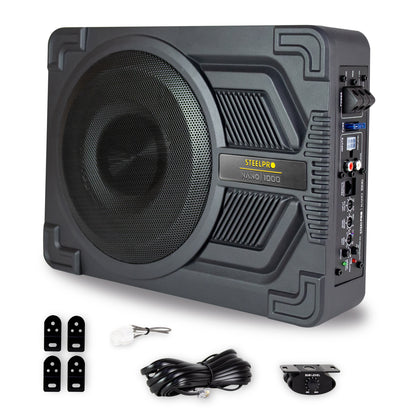 Subwoofer 10puLG Amplificado Steelpro Nano1000 1000w Color Negro