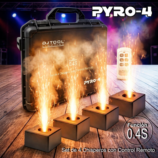 Sistema De Pirotecnia Inalámbrico 4 Chisperos Steelpro PYRO 4