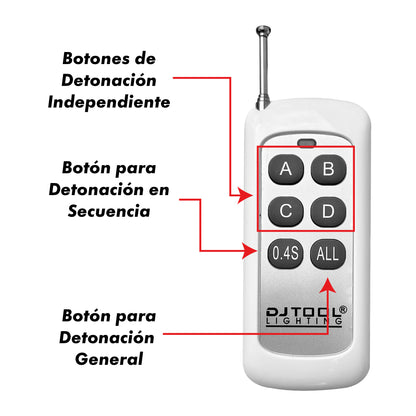 Sistema De Pirotecnia Inalámbrico 8 Chisperos Steelpro PYRO 8