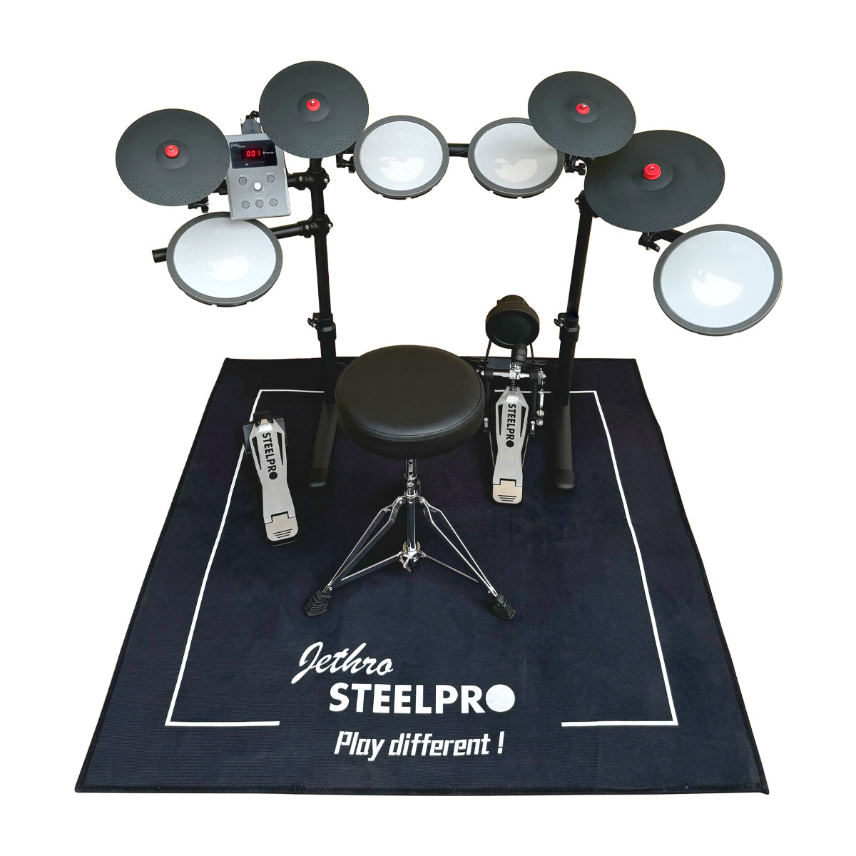 Batería Eléctrica 10 Cuerpos Bluetooth Nitro 9.1 Steelpro Color Negro