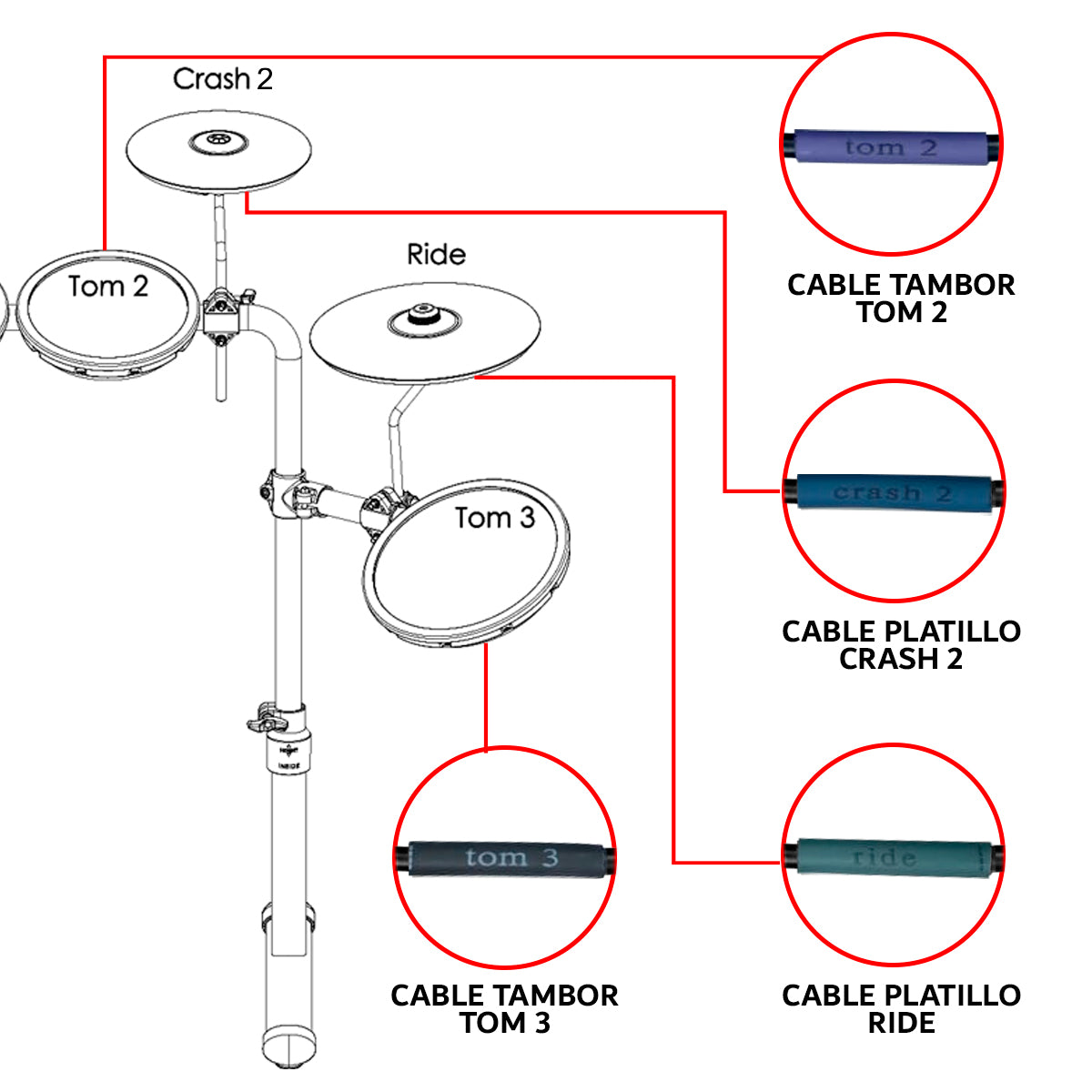 Batería Eléctrica 10 Cuerpos Bluetooth Nitro 9.1 Steelpro Color Negro