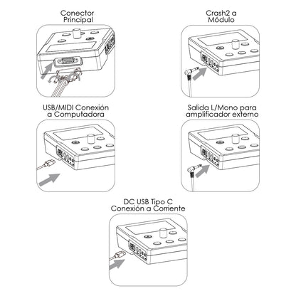Batería Eléctrica 10 Cuerpos Bluetooth Nitro 9.1 Steelpro Color Negro