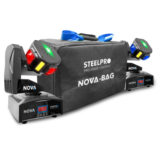 Par Cabeza Robotica Rgbw Giro Infinito+laser Verde Steelpro