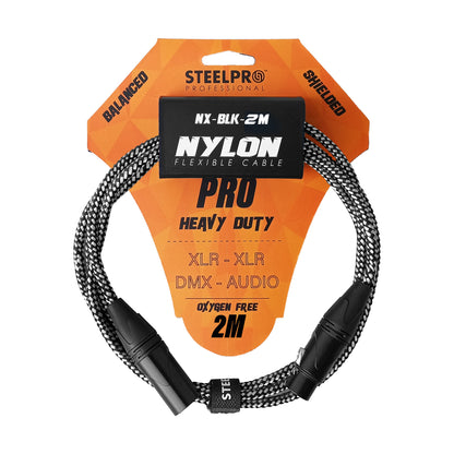 Cable Xlr 2m Balanceado Profesional Macho - Hembra NX-BLK-2M Steelpro