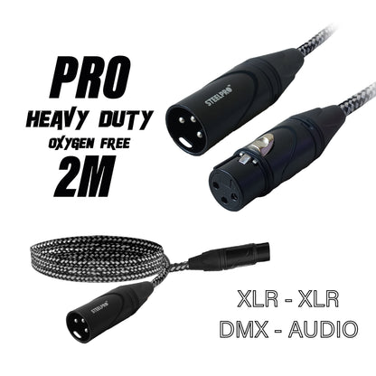 Cable Xlr 2m Balanceado Profesional Macho - Hembra NX-BLK-2M Steelpro