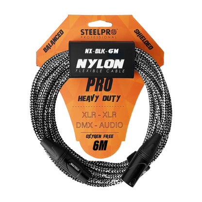 Cable Xlr 6m Balanceado Profesional Macho - Hembra NX-BLK-6M Steelpro