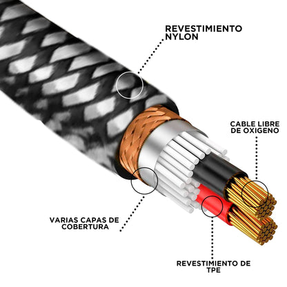 Cable Xlr 6m Balanceado Profesional Macho - Hembra NX-BLK-6M Steelpro