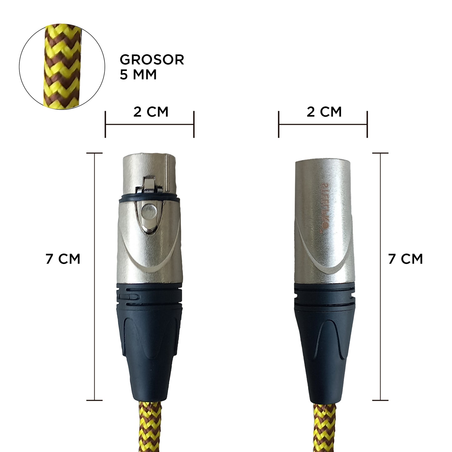 Cable Xlr 15m Balanceado Profesional Macho - Hembra NX-YLL-15M Steelpro