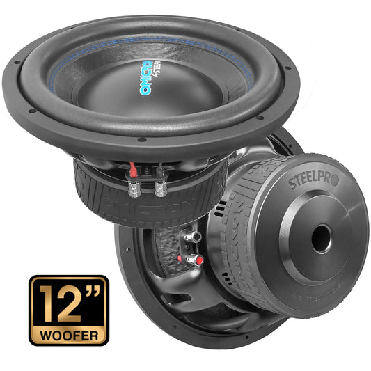 Subwoofer 12 Pulg Doble Bobina 3550 Watts Omicron Steelpro Negro