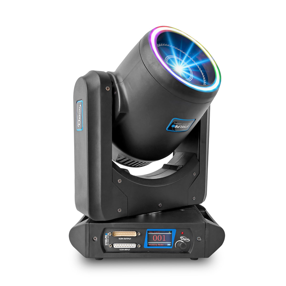 ORBITAL Cabeza Robótica Láser Rgb 5 Watts Figuras 2d con Aro SMD Steelpro