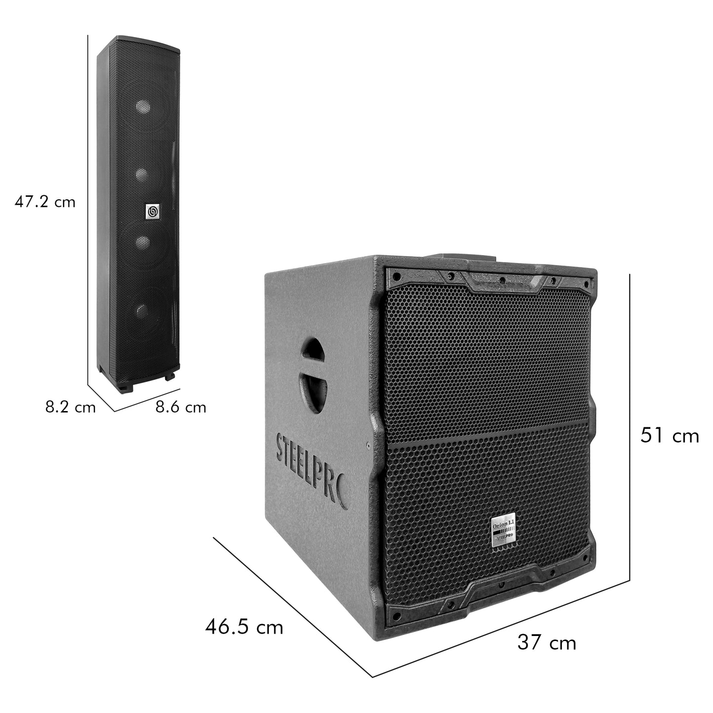 Sistema De Audio Profesional Columna Orion By Steelpro Color Neegro