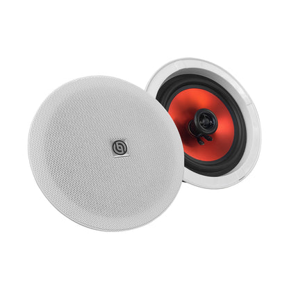 PAK-CS65-K2 Par de Bocinas Plafón Bluetooth Amplificadas 6.5" 150W RMS Audio Ambiental Empotrable Activa + Pasiva Steelpro