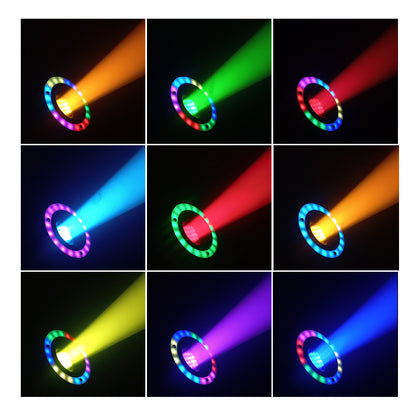 PENTA-120H Cabeza Móvil Beam LED 120W Prisma 5 Caras Aro LED SMD 7 Gobos Rotatorios DMX Maestro Esclavo Audiorítmico Automático Iluminación Profesional Steelpro