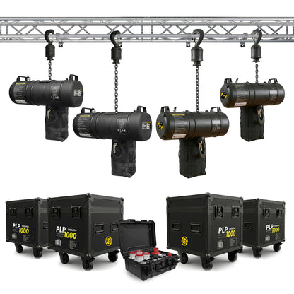 PAK-PLPX4 Kit Profesional 4 Polipastos Eléctricos De Cadena 1 Tonelada Con Controlador Steelpro