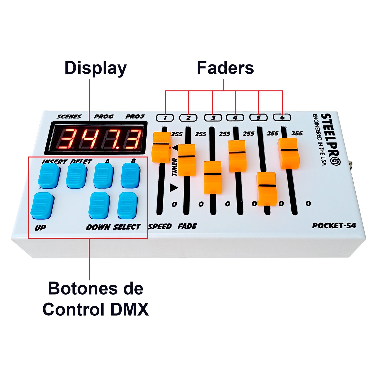 Controlador Dmx Profesional Luces Dj 54 Canales Steelpro