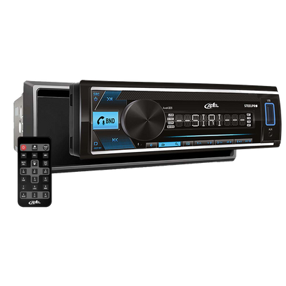 Autoestéreo 1 Din para auto Steelpro AXEL-009 DESMONTABLE con USB y bluetooth Auxiliar de 3.5" Llamada por Voz /MP3/WMA