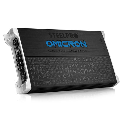 Amplificador OC4-1850D 4 Canales Omicron by Steelpro para Bocinas/Medios Rangos , Full Range 4/2 Ohms Estable, Alto Rendimiento Open Show, Crossover HPF/LPF/ FULL, Modo Bridge para bajos / Bass Boost 6dB