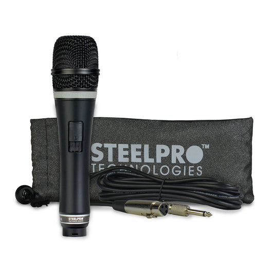 MC-1360 Micrófono Dinámico Profesional Cardioide XLR Para Voz Vocalistas Karaoke Eventos Audio En Vivo Respuesta 50Hz-15000Hz Bobina Móvil Steelpro