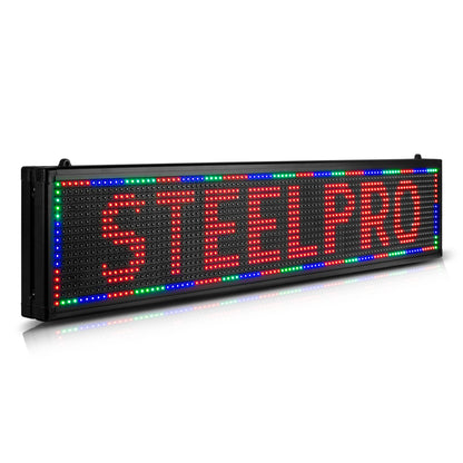 WF-ADV-FULL Letrero LED Programable RGB Full Color 100cm WiFi 16x96 LEDs 1536 LEDs 60 Efectos 3000 Caracteres Programación de Texto Publicidad Digital Pantalla LED para Negocio Steelpro