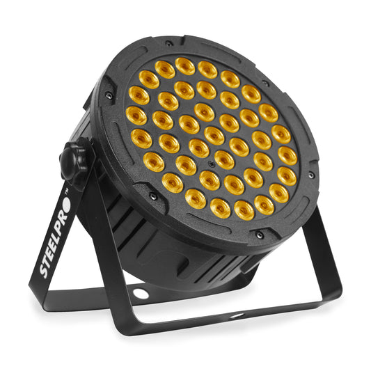 Cañón Wash 404-MPR RGB + Ámbar Full Color - 40 Leds x 3.20 Watts con 7 Canales DMX, Dimmer, Estrobo y Modos Audiorítmico / Automático (Compacto 0.90 Kg - 21.5 x 9 x 22.5 cm)