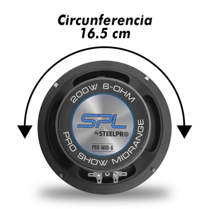 Set De Medios 6.5puLG Steelpro Pro-comp-6 Proshow 300w