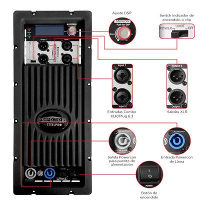 PROMETHEUS-PA Módulo Amplificado Para Bajos 850w Rms Steelpro