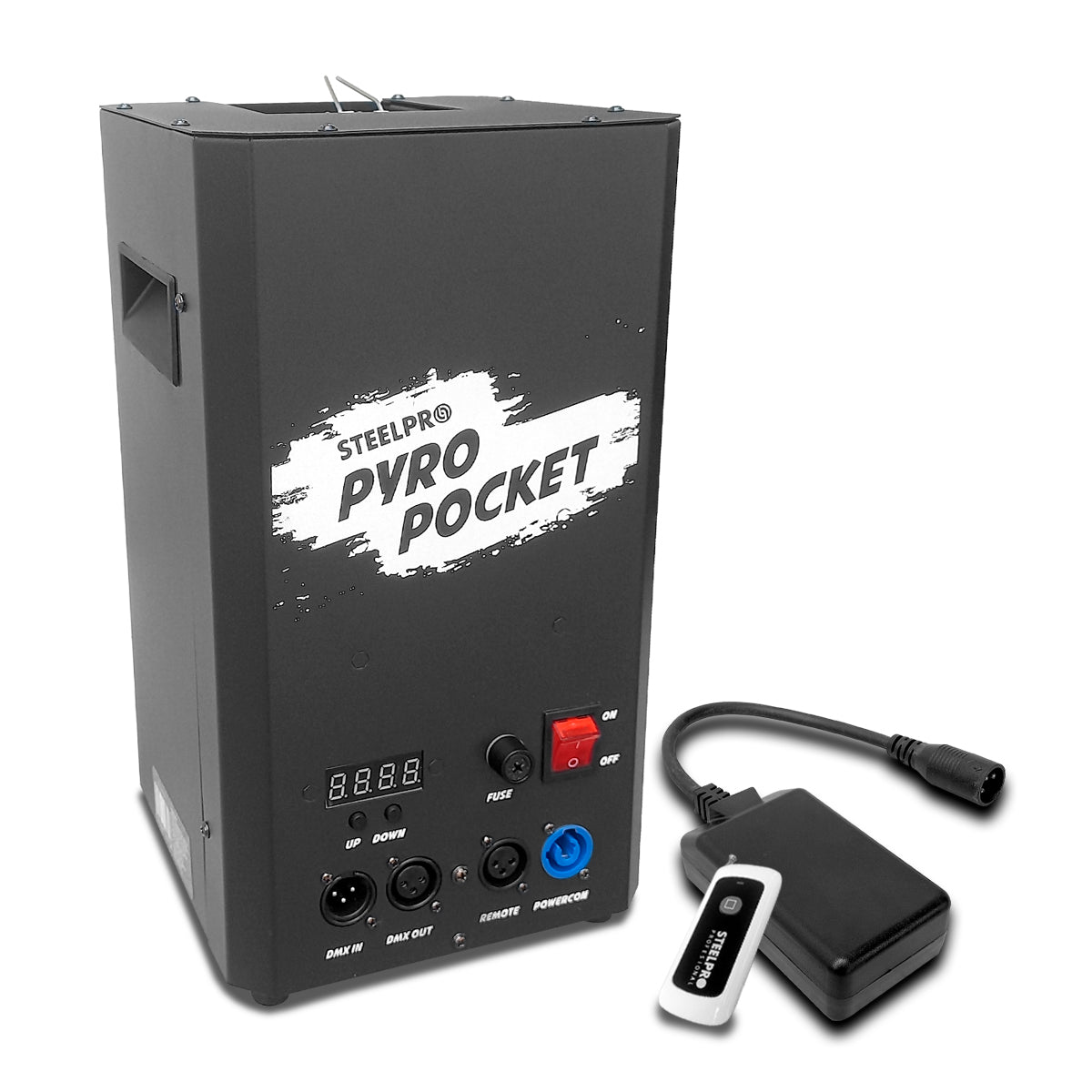 Maquina De Fuego Profesional Pocket Dmx Lanza Llama Steelpro