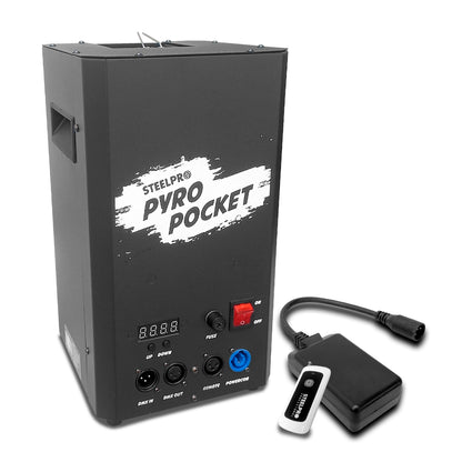 Maquina De Fuego Profesional Pocket Dmx Lanza Llama Steelpro