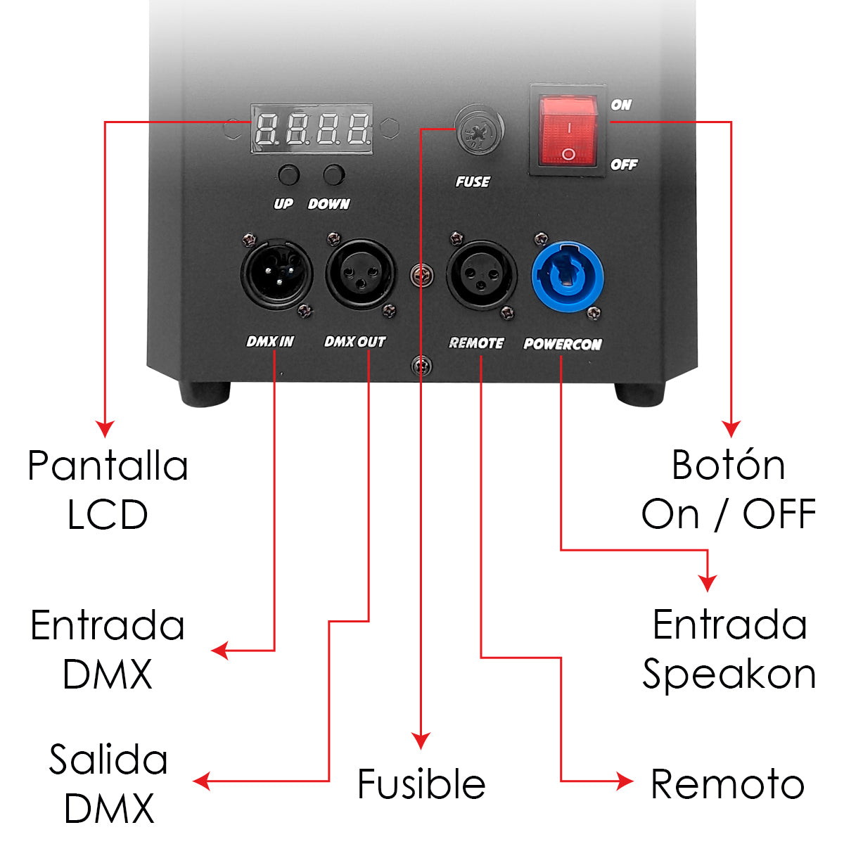 Maquina De Fuego Profesional Pocket Dmx Lanza Llama Steelpro
