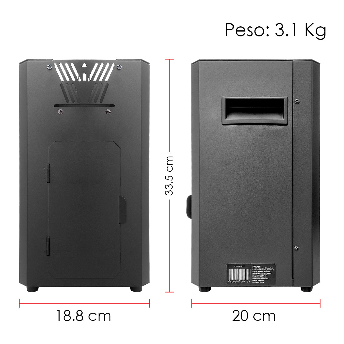 Maquina De Fuego Profesional Pocket Dmx Lanza Llama Steelpro