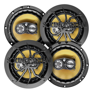Paquete 4 Bocinas 6.5  Carbono Pro Kevlar 4 Vías Soundstream