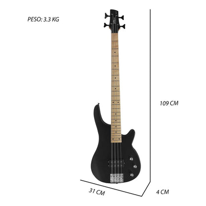Paquete Bajo Electrico Jethro Series By Steelpro 503-sk Acabado Del Cuerpo Laqueado Cantidad De Cuerdas 4 Color Negro Orientación De La Mano Diestro