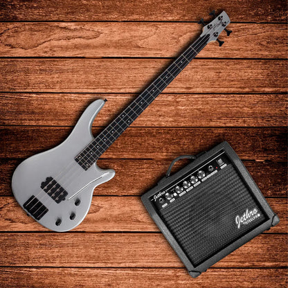 Paquete Bajo Electrico Jethro Series By Steelpro 504-sk Acabado Del Cuerpo Laqueado Cantidad De Cuerdas 4 Color Plateado Orientación De La Mano Diestro
