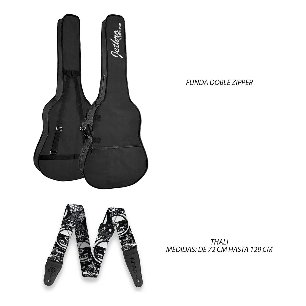 Paquete Guitarra Electric Series Jethro By Steelpro 034 Color 3 Tone Sunburst Diapasón De Maple Para Diestro