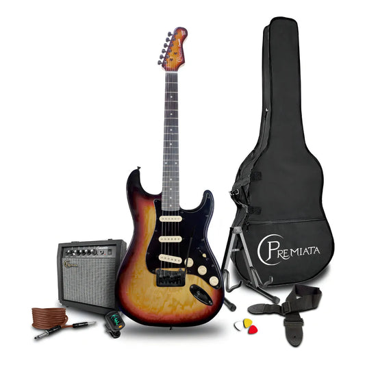 Paquete Guitarra Eléctrica Concerto Series By Premiata 009 Material Del Diapasón Álamo Laminado Orientación De La Mano Diestro
