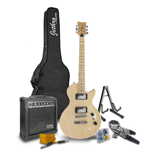 Paquete Guitarra Electrica Jethro Series By Steelpro 035sk Color Natural Flamed Material Del Diapasón Maple Orientación De La Mano Diestro